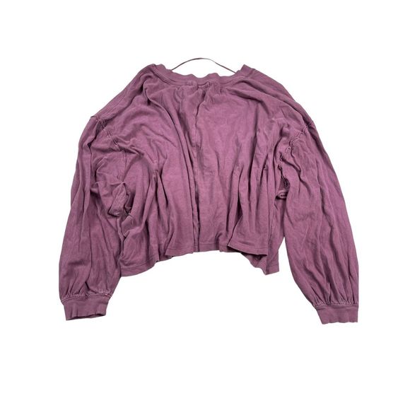 Free People Buffy Balloon Sleeve Top in Plum Blossom size M - Picture 6 of 13